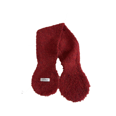 柔软纯色针织小围巾女时髦