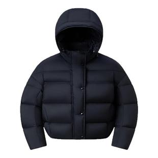 木笛2025龟背羽绒服女小个子短款宽松冬季加厚泡芙零压面包服外套