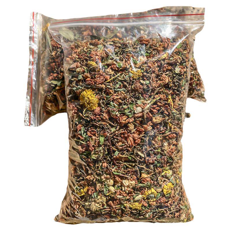 清火茶益肝茶熬夜口苦清热茶火去热火鸡骨草叶菊花茉莉花养生凉茶