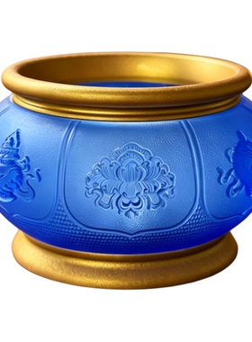 仿古法琉璃八吉祥净水杯香炉花瓶供奉果盘供具佛具工艺品摆件