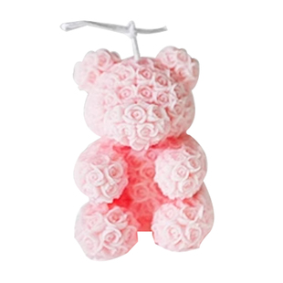 蔓玥手作 玫瑰花熊兔子模具自制香薰蜡烛手工diy花球扩香石膏皂模