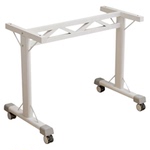 手动升降桌腿带滑轮长方形书桌架子电脑承重支架极简万向移动底座