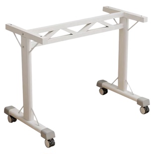 手动升降桌腿带滑轮长方形书桌架子电脑承重支架极简万向移动底座