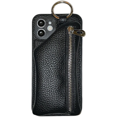 适用苹果17拉链卡包挂绳手机壳