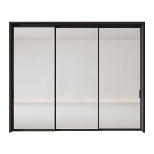 TATA木门铝合金厨房三联动推拉门阳台移门隐形折叠门玻璃门LB010T