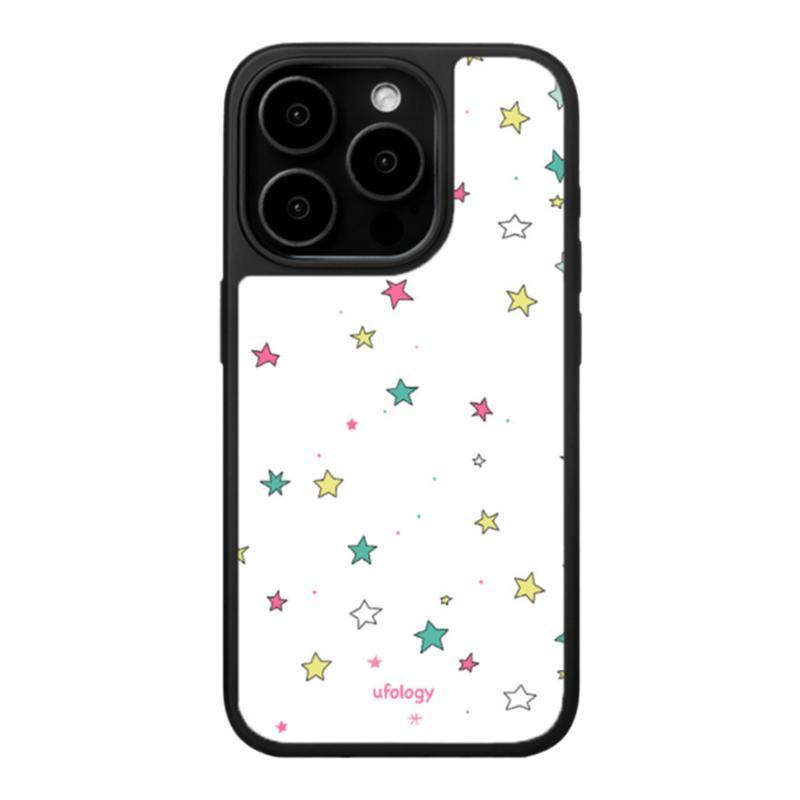 韩国小众多彩五角星星黑框磨砂磁吸手机壳适用苹果iPhone16promax手机壳17pro玻璃手机壳14pro全包17ins