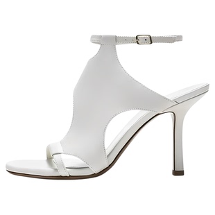 STELLALUNA露娜女鞋气质半镂空高跟鞋一字带露趾细跟凉鞋SL124073