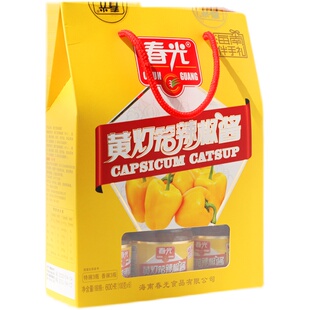 春光黄灯笼辣椒酱礼盒600克海南特产特辣剁椒酱蒜蓉香辣特辣组合