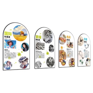 美术课程体系装饰挂画少儿画室介绍布置挂图教室墙面文化环创壁画