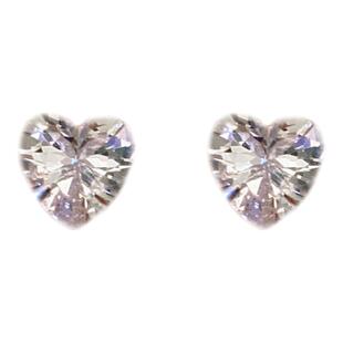 银耳钉999纯银一粒钻石爱心简约小巧女闪钻防过敏耳骨钉耳环耳饰