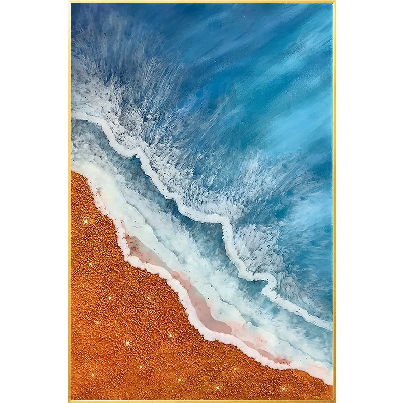 纯手绘油画客厅玄关装饰水晶瓷