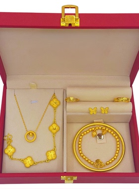 婚礼摆台仿真三金五金首饰套装