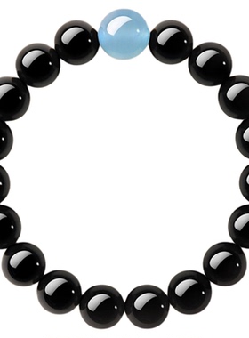 普陀山黑曜石转好运手串