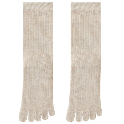 白色堆堆袜子女五指袜春夏季纯棉袜抗菌防臭吸汗秋冬中筒袜分趾袜