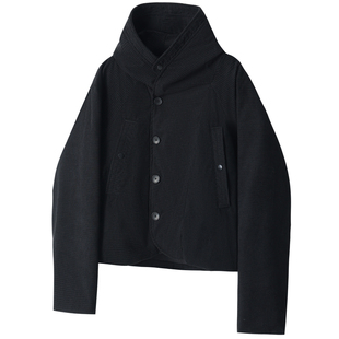 【多形态穿法】REBELTOREBEL 灯芯绒格子肌理感/圆弧下摆帽衫外套