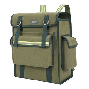 双肩工具包背包多功能维修帆布木工加厚耐磨安装电工包结实收纳