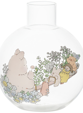 蓝莲花现代简约玻璃花瓶