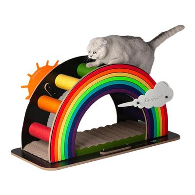 可爱一体彩虹隧道瓦楞纸猫抓板窝