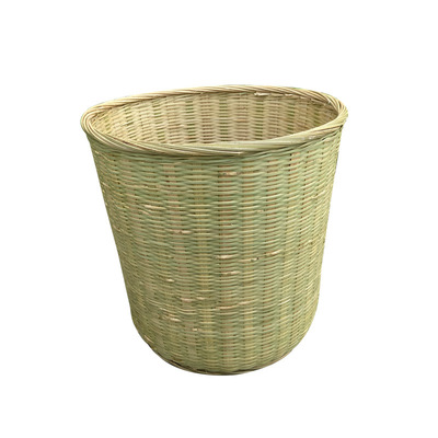 竹编圆桶筐商用垃圾篓收纳大箩筐