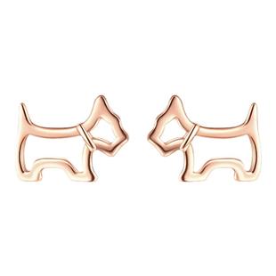 AGATHA/瑷嘉莎臻我镂空小狗耳钉纯银法式精致耳饰轻奢情人节礼物