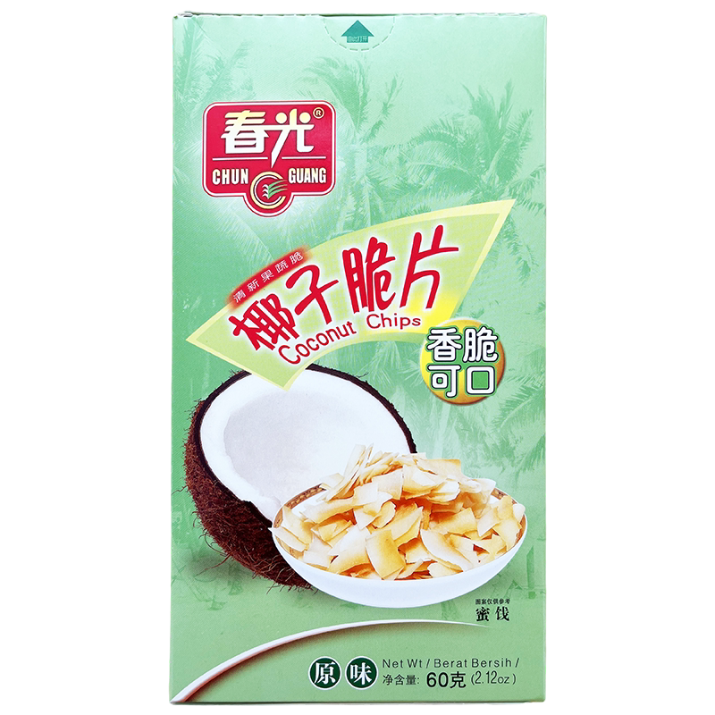 海南特产春光原味椰子片60g克