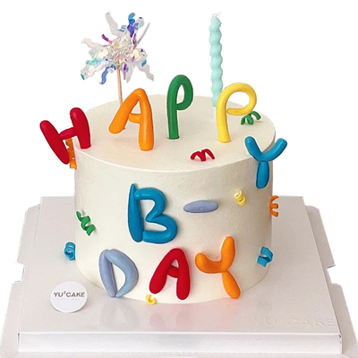 ins卡通彩色HB字母蛋糕装饰插件