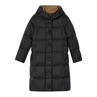 诗篇专选可脱卸连帽拼色横排绗线长款羽绒服女2025冬款