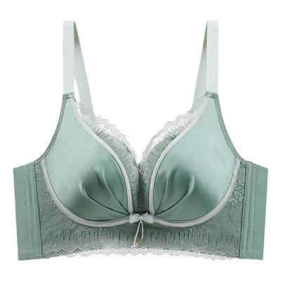 文胸缎面小胸无钢圈内衣收副乳