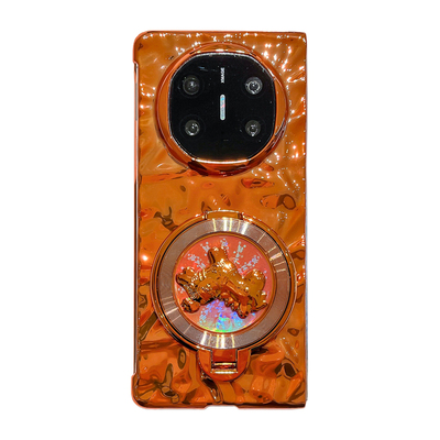 新款折叠屏手机电镀橙色水波纹