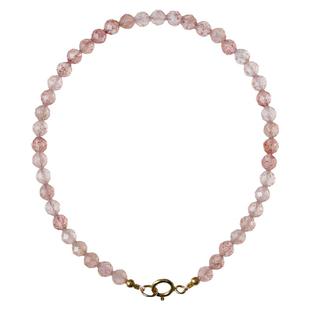 草莓晶手链女招桃花天然水晶细手串3mm珠子人气定做粉色小众百搭