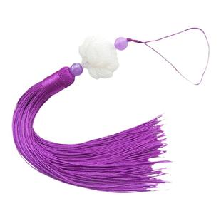 双面白玉莲花流苏穗子 汉服压襟旗袍吊穗新中式团扇宫廷窗帘挂饰