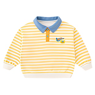 嘟嘟家儿童卫衣男童条纹polo衫女童春装纯棉长袖上衣宝宝春季新款