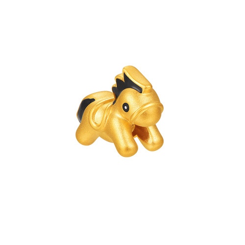 明牌珠宝硬金骏马奔腾串珠 黄金生肖马年转运珠足金手链AFP1244