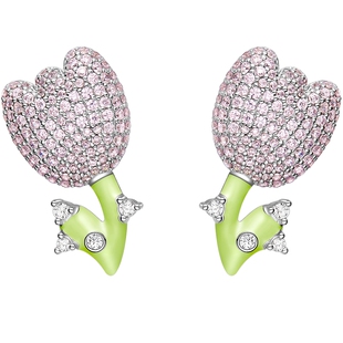 [HEFANG何方奥莱]郁金香耳钉个性轻奢小众耳环耳饰送女友