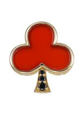 三叶草吊坠黑色天然钻石红玉髓