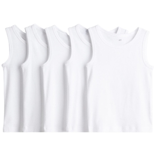 HM冬季新品童装儿童男童基础款5件装棉质背心1237563