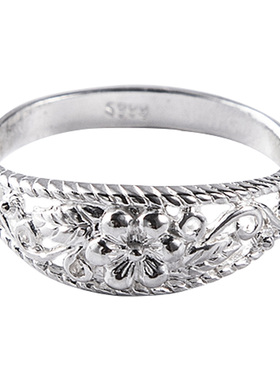 花藤柔美999纯银戒指女戒圈闭口不可调节妈妈礼物纯手工制作