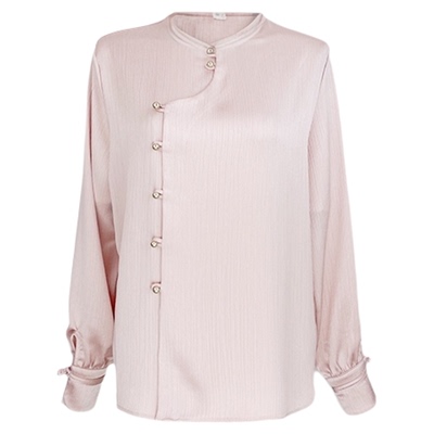 气质通勤国风中式春秋长袖衬衫