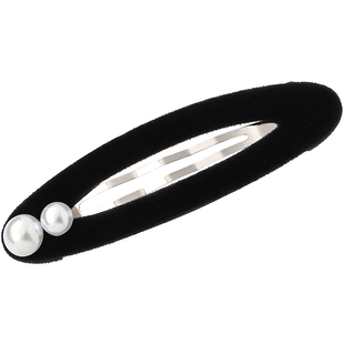 高级感黑色发夹时尚珍珠夹子头饰少女侧边刘海夹碎发bb夹大号边夹