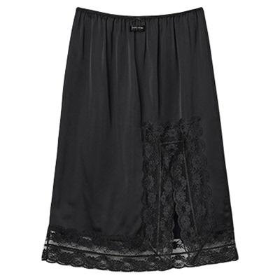 【季末折扣】MARC JACOBS/莫杰 MJ 黑色缎面蕾丝设计半身裙
