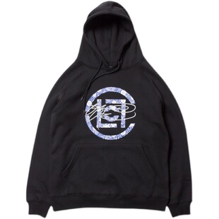 官网正品SSUR PLUS X CLOT青花瓷卫衣连帽衫男女抓绒帽美式街头潮