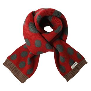 儿童围巾冬季宝宝新年红色针织围脖婴儿过年圣诞脖套男童女童护颈