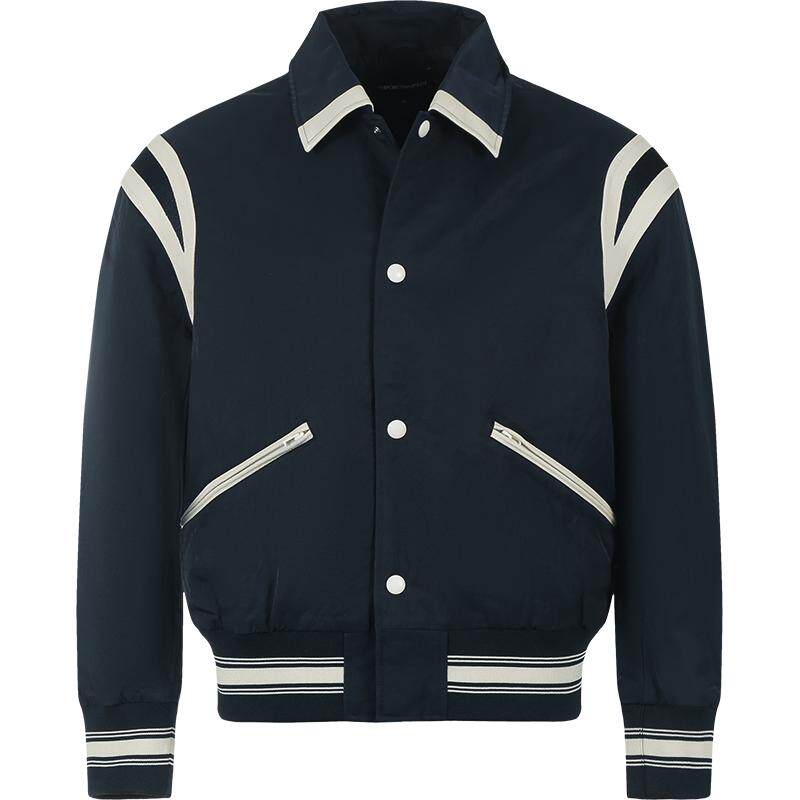 EA阿玛尼 男士LOGO刺绣短款夹棉夹克棉服上衣外套 6R1BZ2 1NZOZ