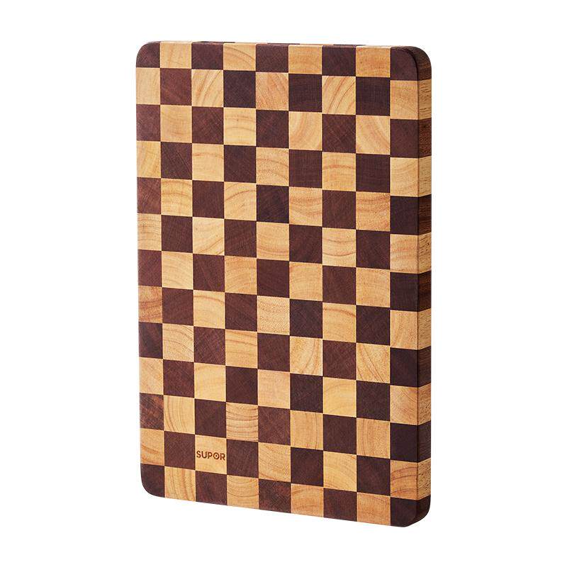 苏泊尔棋盘格乌檀木抗菌防霉家用菜板双面使用现代简约风食品级