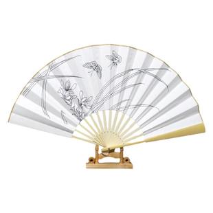 国画填色玉竹折扇古风空白宣纸扇面涂色扇子德云社diy画图材料包