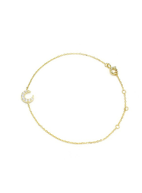 日本轻奢925银14K镀金月亮手链