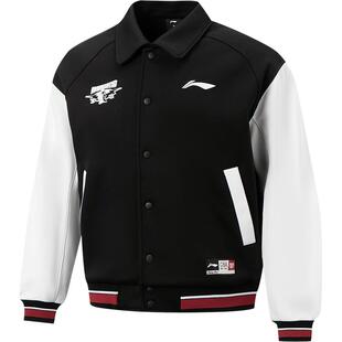 李宁25-26赛季CBA北京首钢夹克男新款冬季加绒外套保暖翻领运动服