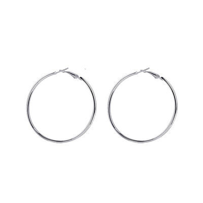 s925银针圆圈耳环女高级感冷淡风