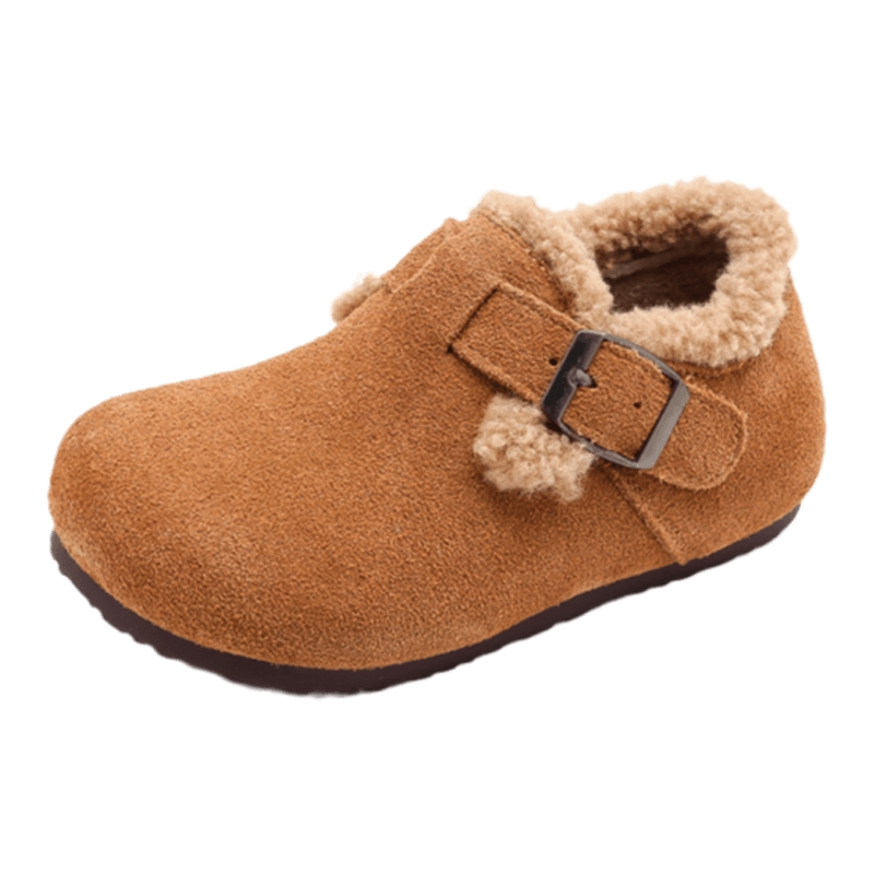 真皮女童鞋子加绒保暖大棉大童