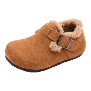 女童二棉鞋子儿童雪地靴勃肯2025秋冬季新款毛毛加绒宝宝冬鞋大童